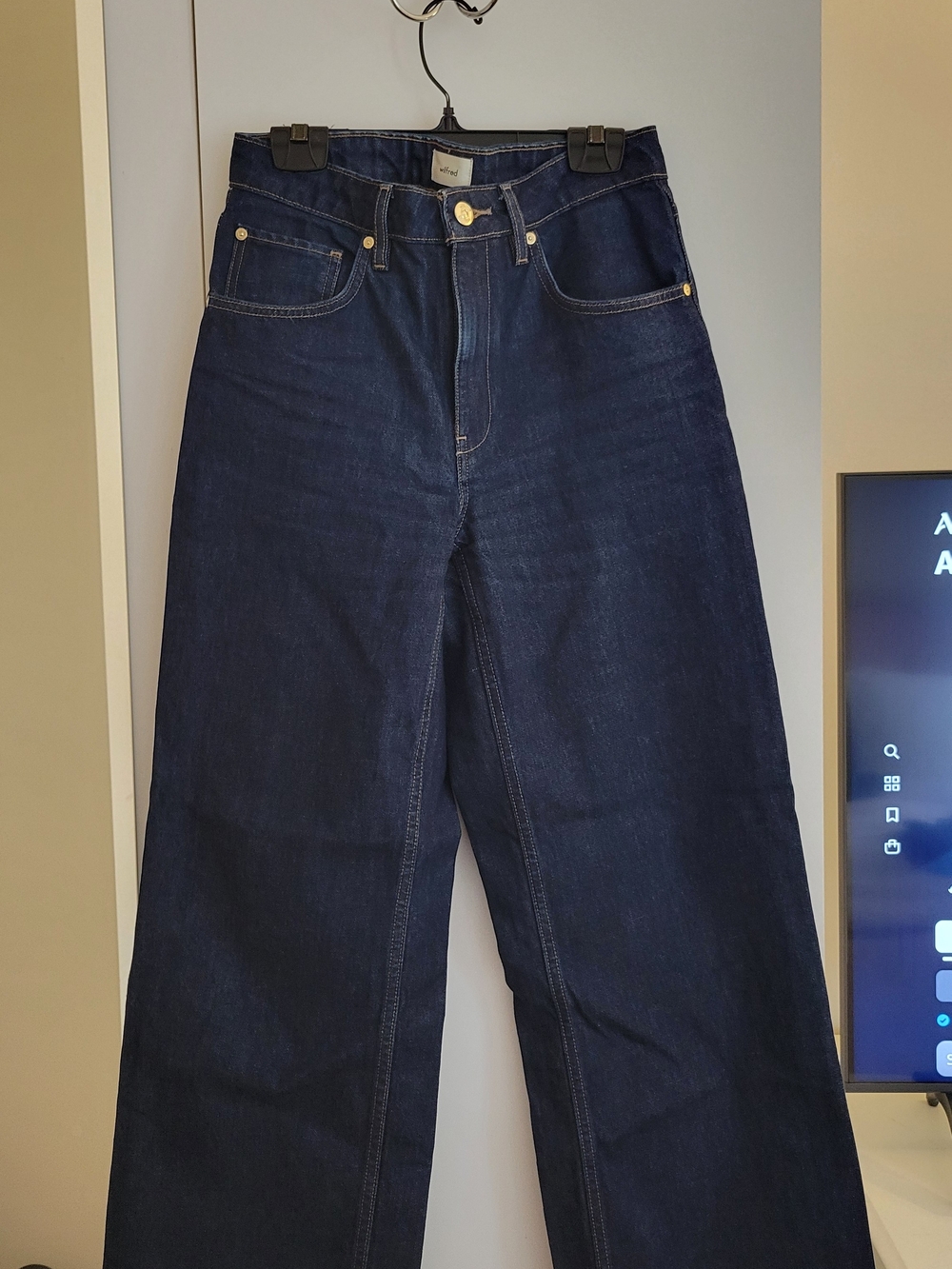 Wilfred Dark Blue Wide-Leg Denim Jeans